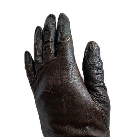 Leather Gloves Vintage Glovers Guild Brown Size 6.5 Made in USA - Picture 11 of 11